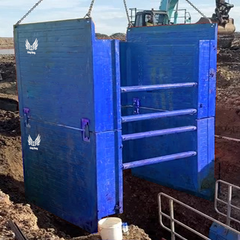 Caja de boca de acero ligera de la caja del apuntalamiento de la zanja de Lianggong para la construcción de tendido de tuberías