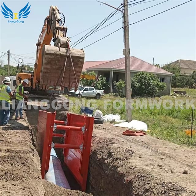 El apuntalamiento de zanjas Lianggong protege el sistema de apuntalamiento de zanjas utilizado en la excavación de zanjas y tendido de tuberías