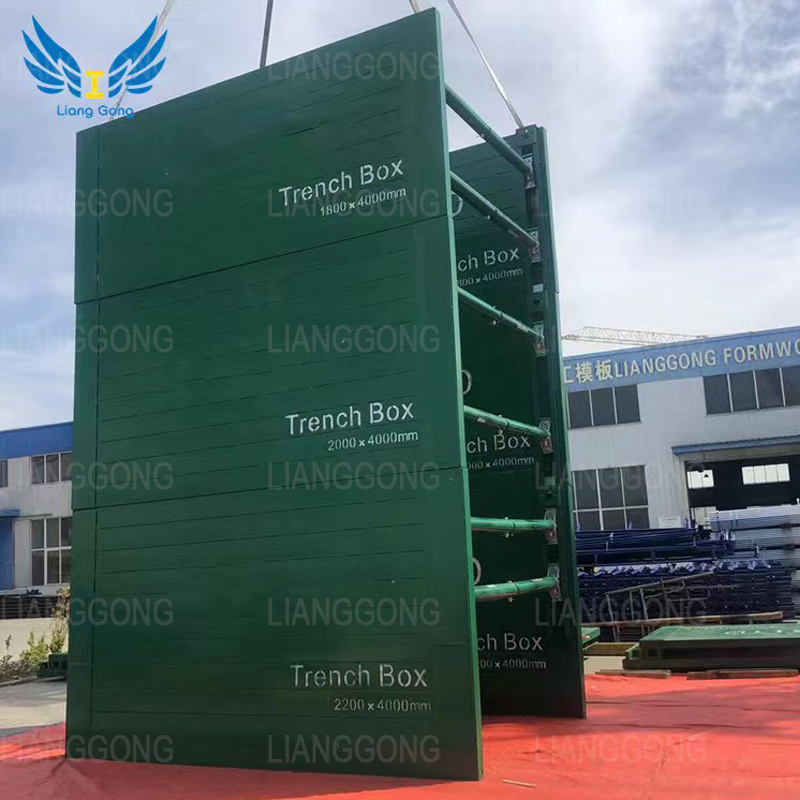 Caja de boca de acero ligera de la caja del apuntalamiento de la zanja de Lianggong para la construcción de tendido de tuberías