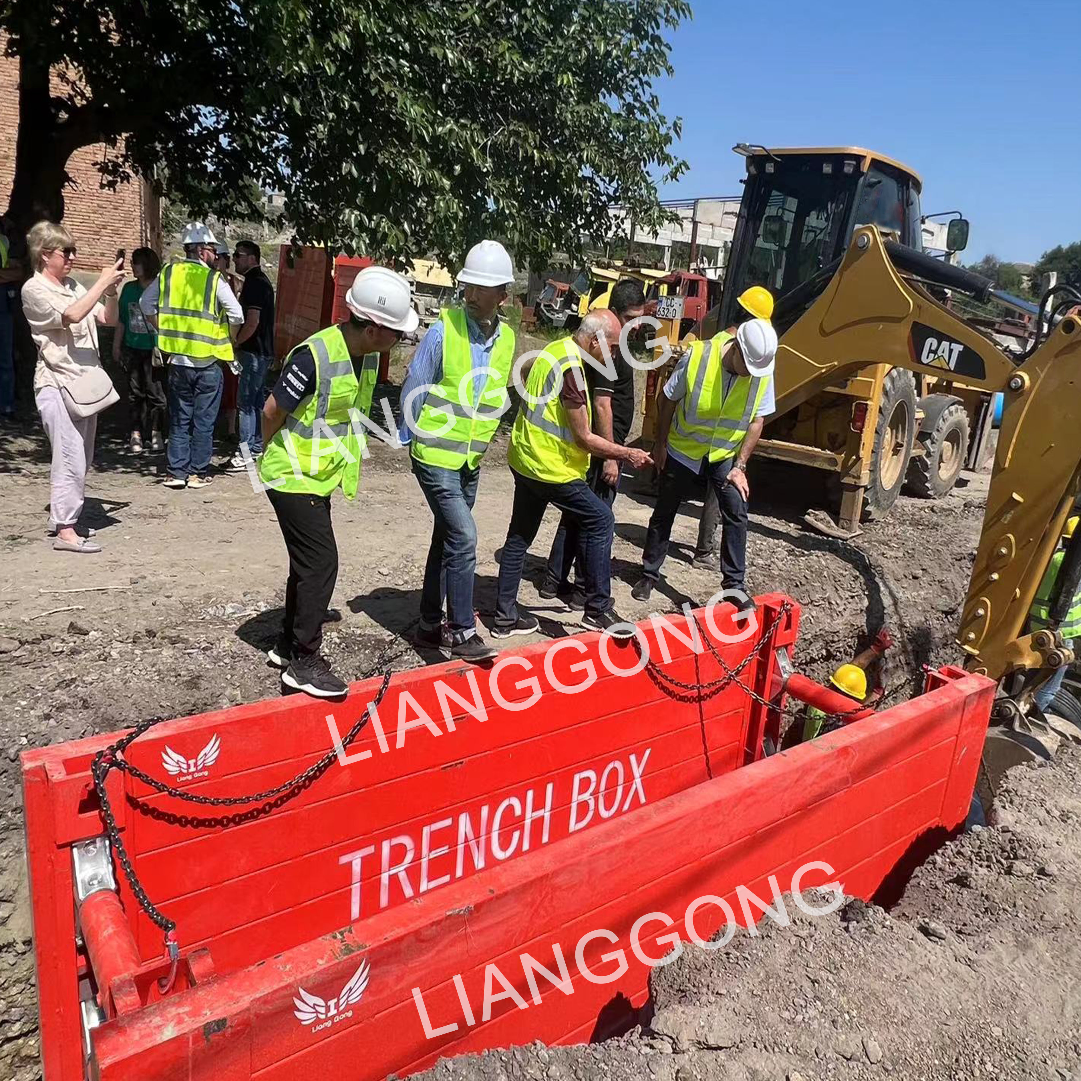 Caja de zanjas personalizada, fabricante de China, encofrado de apuntalamiento para construcción de excavaciones