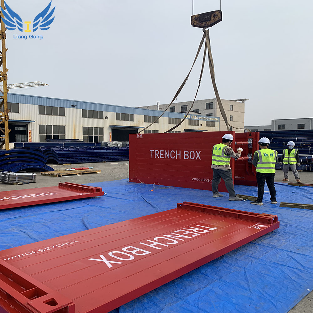 Caja de zanjas personalizada, fabricante de China, encofrado de apuntalamiento para construcción de excavaciones