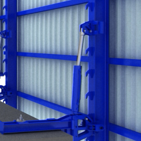 Pantalla de protección y plataforma de descarga para edificios de gran altura.